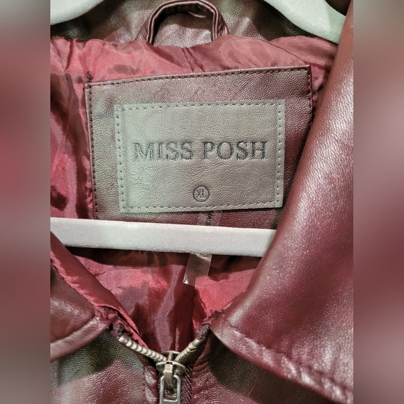 Miss Posh Women's Deep Burgundy Bomber Jacket - Picture 5 of 16